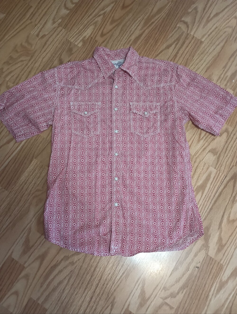 Wrangler 20x Competition Pearl Snap Western Shirt. Red & White. Men's M
